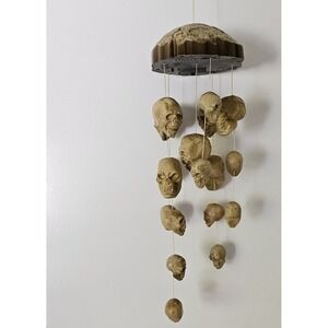 Gemmy Halloween Shaking‎ Skull Animated Hanging Rattling & Glowing Wind Chime